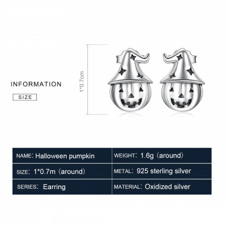 Cercei argint cu dovleac de Halloween [3]