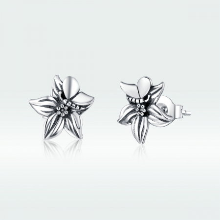 Cercei argint cu floare si fluturas [6]