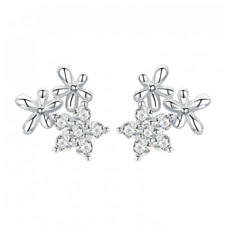 Cercei argint cu trei floricele