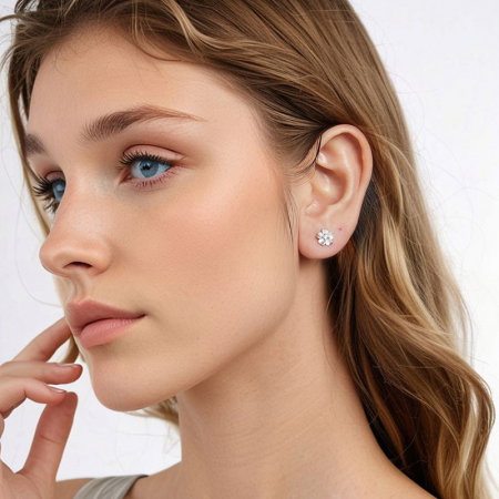 Cercei argint cu flori [7]