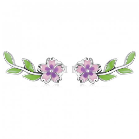 Cercei argint cu flori