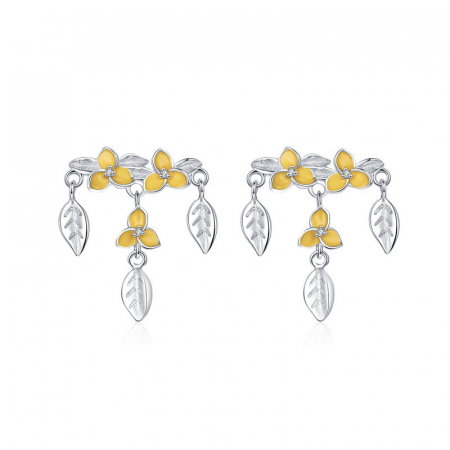 Cercei argint cu flori