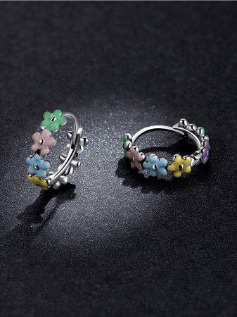 Cercei argint cu flori pastorale [5]