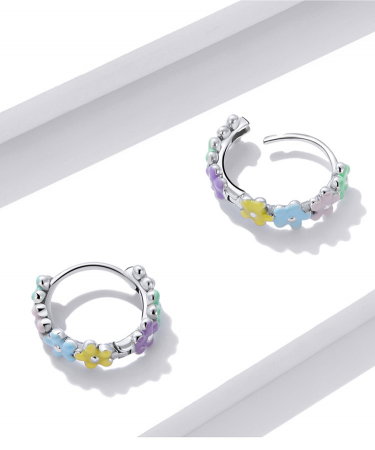 Cercei argint cu flori pastorale [2]