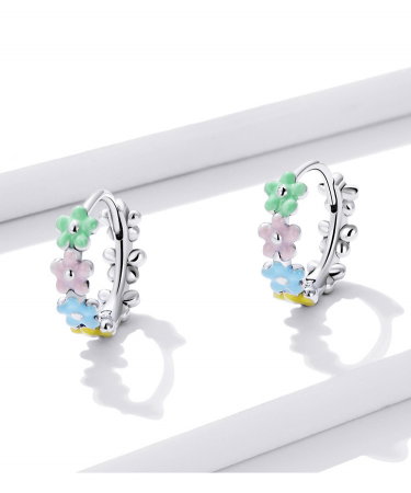 Cercei argint cu flori pastorale [7]