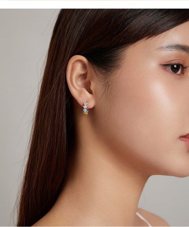 Cercei argint cu flori pastorale [6]