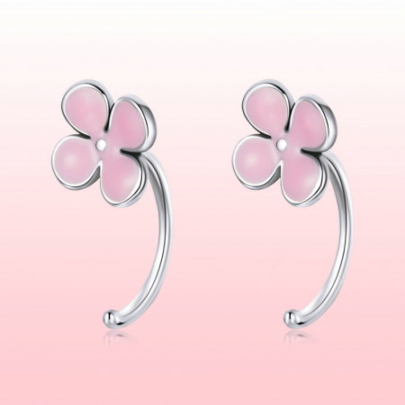 Cercei argint cu flori roz [8]