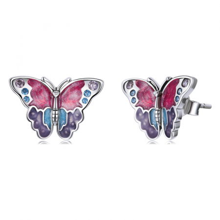 Cercei argint cu fluturasi