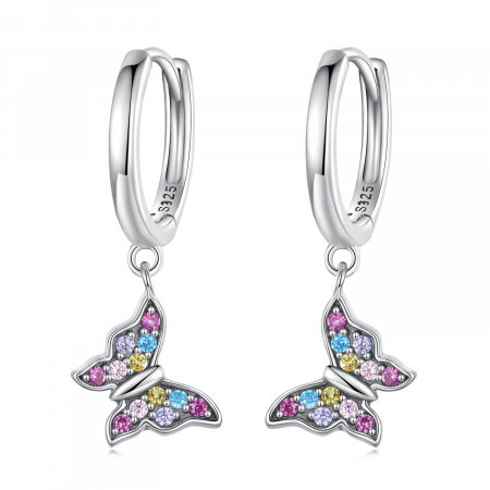 Cercei argint cu fluturasi colorati [0]