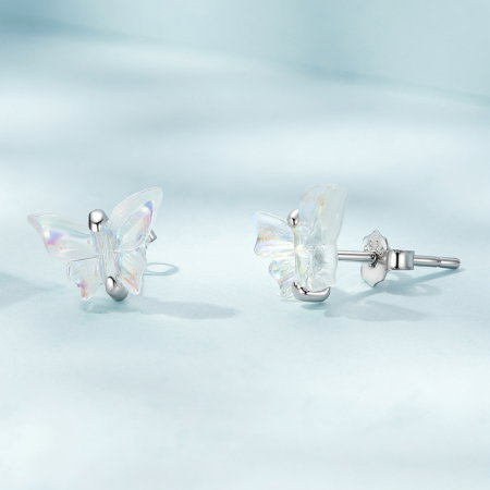 Cercei argint cu fluturasi colorati [3]