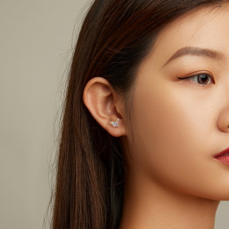 Cercei argint cu fluturasi colorati [1]