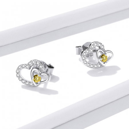 Cercei argint cu inimioare [2]