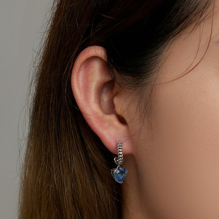 Cercei argint cu inimioare albastre [3]