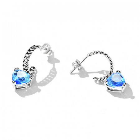 Cercei argint cu inimioare albastre [6]