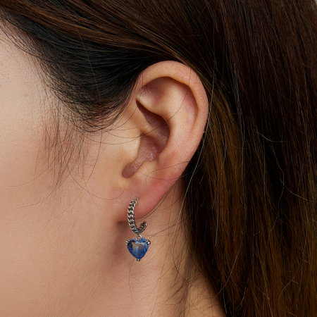 Cercei argint cu inimioare albastre [5]