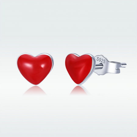 Cercei argint cu inimioare placati cu rodiu [4]