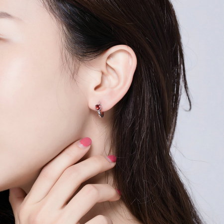 Cercei argint cu inimioare placati cu rodiu [7]