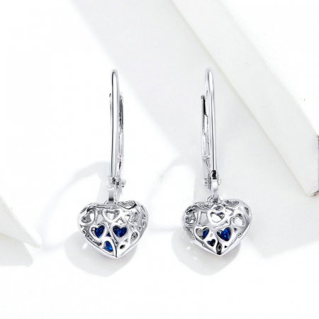 Cercei argint cu inimioare tridimensionale [6]