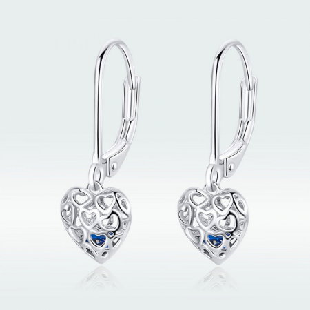 Cercei argint cu inimioare tridimensionale [7]