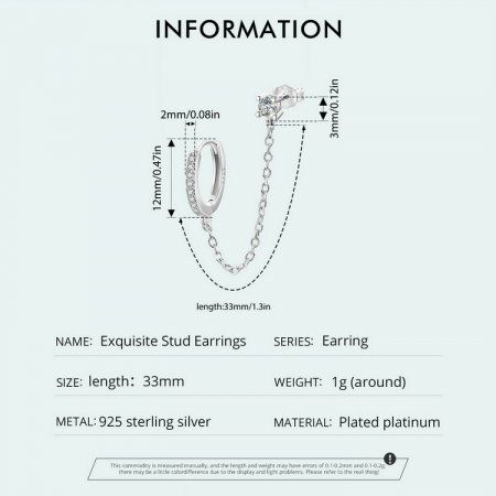 Cercel argint cu lant [7]