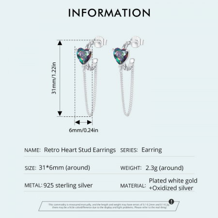 Cercei argint cu lant si inimioare [12]