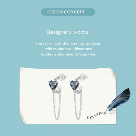 Cercei argint cu lant si inimioare [10]