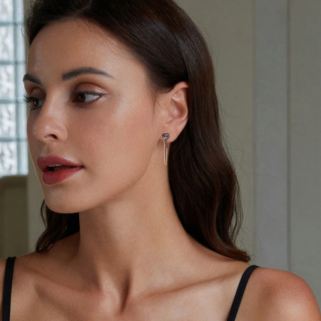 Cercei argint cu lant si inimioare [9]