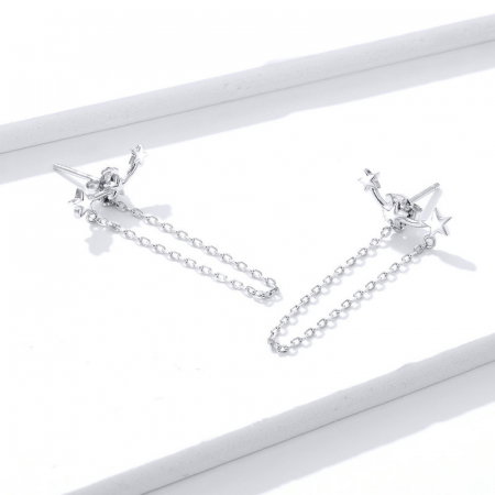 Cercei argint cu lant si stelute [4]