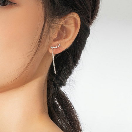 Cercei argint cu lant si stelute [5]