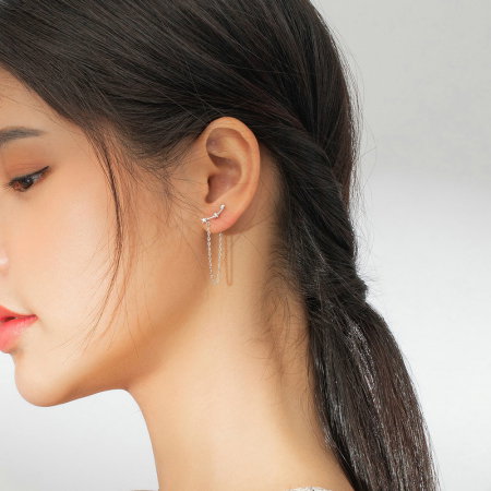 Cercei argint cu lant si stelute [3]