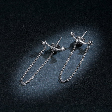 Cercei argint cu lant si stelute [7]