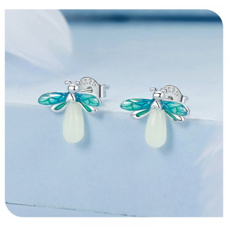 Cercei argint cu licurici fosforescenti [2]