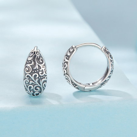 Cercei argint cu model floral [2]