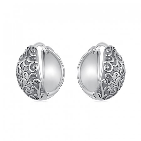 Cercei argint cu model floral