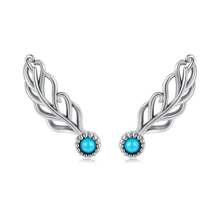 Cercei argint cu pene