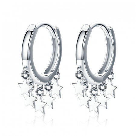 Cercei argint cu pentagrame