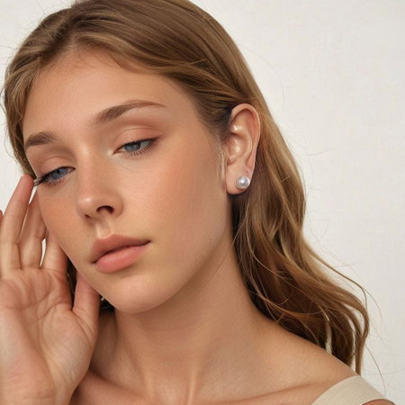 Cercei argint cu perle 10 mm [3]