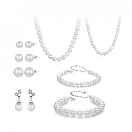 Cercei argint cu perle 8 mm [21]