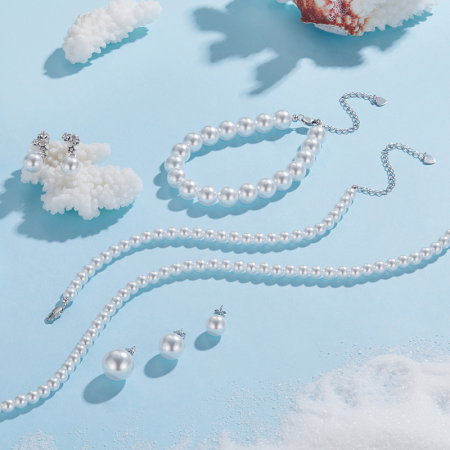 Cercei argint cu perle 8 mm [20]