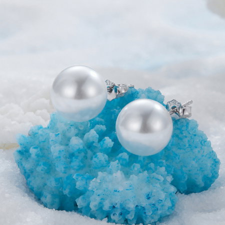 Cercei argint cu perle 10 mm [6]