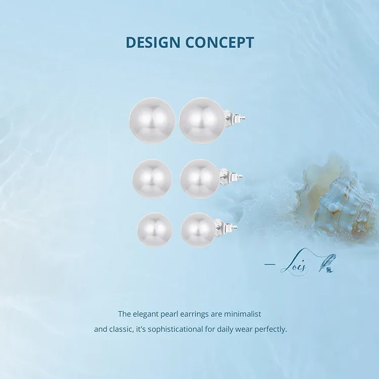 Cercei argint cu perle 12 mm [13]