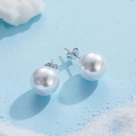 Cercei argint cu perle 10 mm [2]