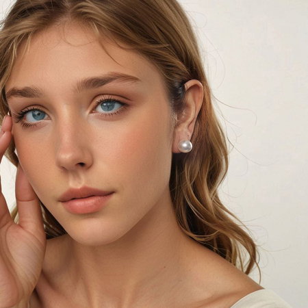 Cercei argint cu perle 12 mm [6]