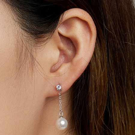 Cercei argint cu perle pendulare [5]