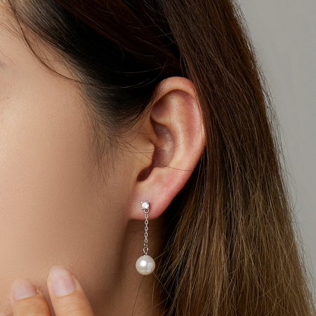 Cercei argint cu perle pendulare [3]