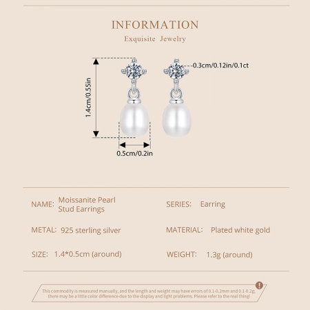 Cercei argint cu perle naturale si Moissanit [8]