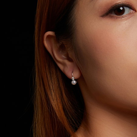 Cercei argint cu perle si Moissanit [7]