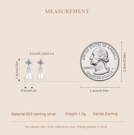 Cercei argint cu perle naturale si Moissanit [9]