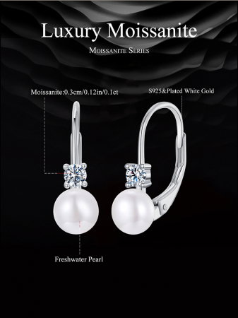 Cercei argint cu perle si Moissanit [17]