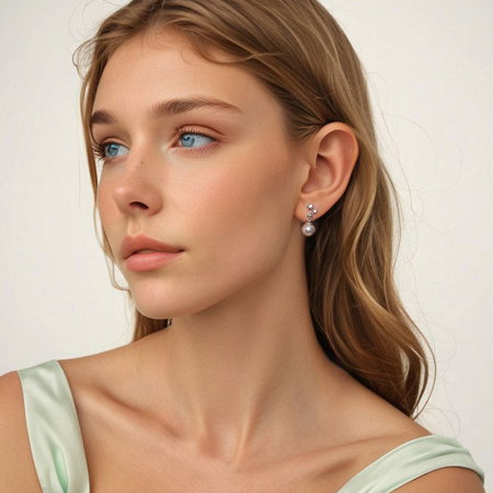 Cercei argint cu perle si zirconii [3]